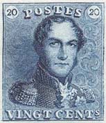 Premier timbre 02 20 centimes bleu